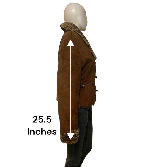True Grit Faux Suede Fur Trim Jacket Size Large - Picture 2 of 9